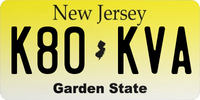 NJ license plate K80KVA