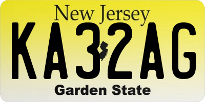 NJ license plate KA32AG