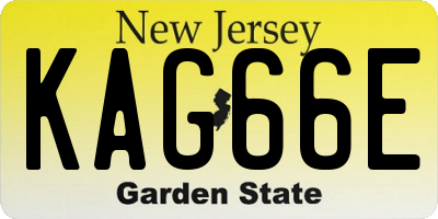 NJ license plate KAG66E