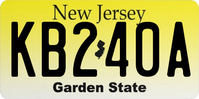 NJ license plate KB240A