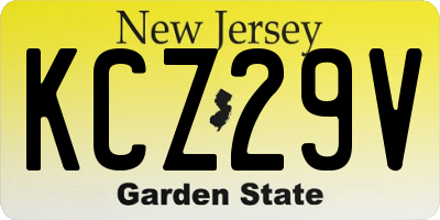 NJ license plate KCZ29V