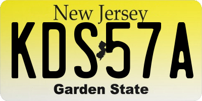 NJ license plate KDS57A