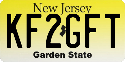 NJ license plate KF2GFT