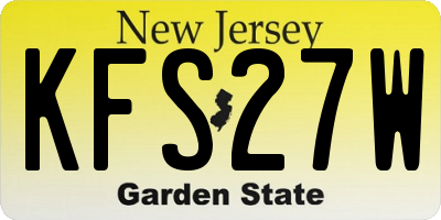 NJ license plate KFS27W