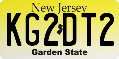 NJ license plate KG2DT2
