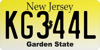 NJ license plate KG344L
