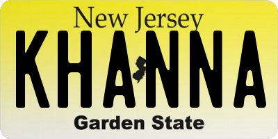 NJ license plate KHANNA