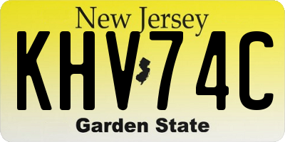 NJ license plate KHV74C