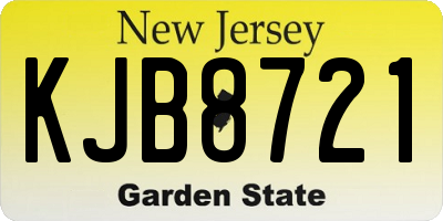 NJ license plate KJB8721