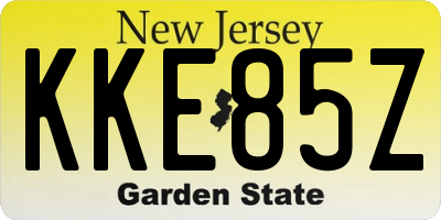 NJ license plate KKE85Z