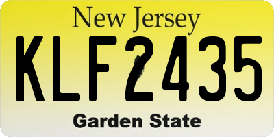 NJ license plate KLF2435