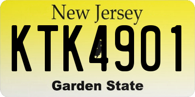 NJ license plate KTK4901