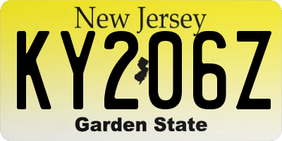 NJ license plate KY206Z