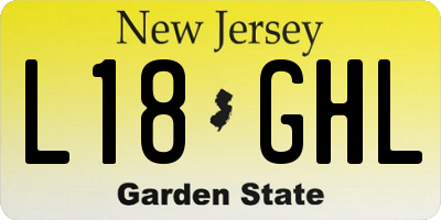 NJ license plate L18GHL