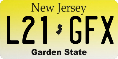 NJ license plate L21GFX