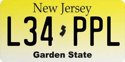 NJ license plate L34PPL