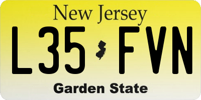 NJ license plate L35FVN