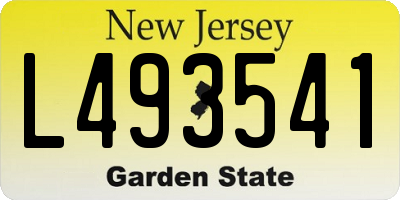 NJ license plate L493541