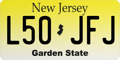 NJ license plate L50JFJ