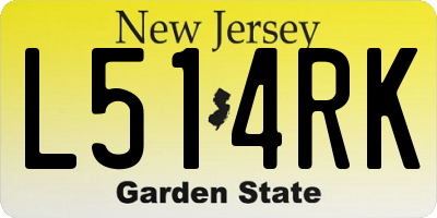 NJ license plate L514RK