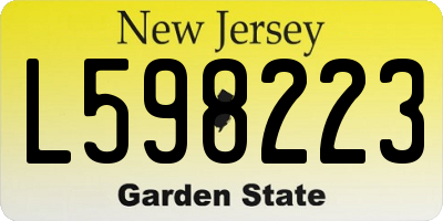 NJ license plate L598223