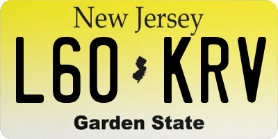 NJ license plate L60KRV