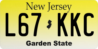 NJ license plate L67KKC