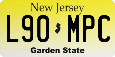 NJ license plate L90MPC