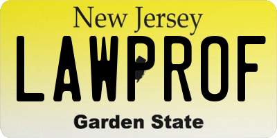 NJ license plate LAWPROF