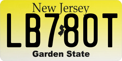 NJ license plate LB780T