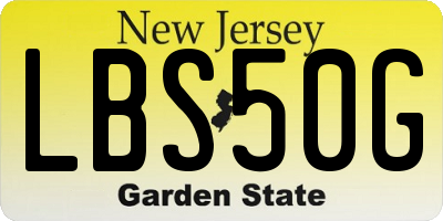 NJ license plate LBS50G