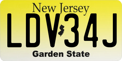 NJ license plate LDV34J