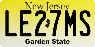 NJ license plate LE27MS