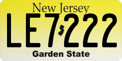 NJ license plate LE7222