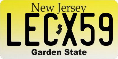 NJ license plate LECX59