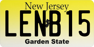 NJ license plate LENB15