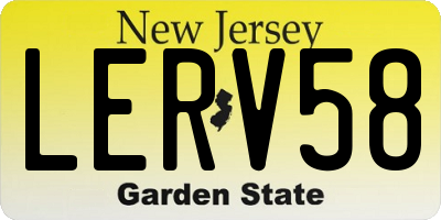 NJ license plate LERV58