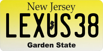 NJ license plate LEXUS38