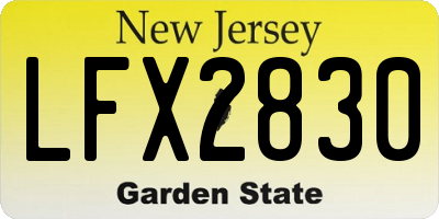 NJ license plate LFX2830