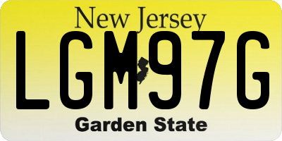 NJ license plate LGM97G