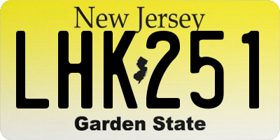 NJ license plate LHK251