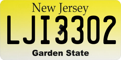 NJ license plate LJI3302