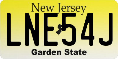 NJ license plate LNE54J