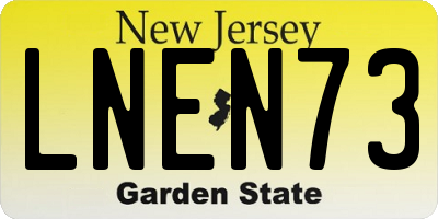 NJ license plate LNEN73