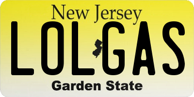 NJ license plate LOLGAS