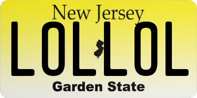 NJ license plate LOLLOL