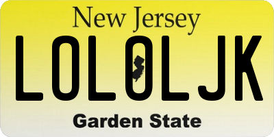 NJ license plate LOLOLJK