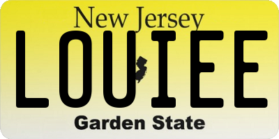 NJ license plate LOUIEE