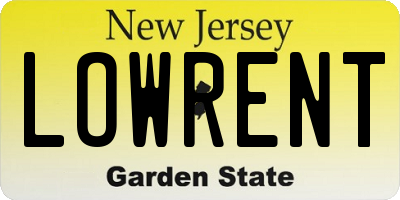 NJ license plate LOWRENT