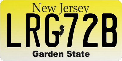 NJ license plate LRG72B